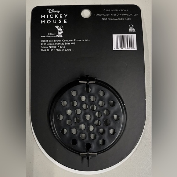 NEW! DISNEY MICKEY MOUSE SINK STRAINER BLACK MICKEY MOUSE SINK PLASTIC STRAINER - Picture 2 of 2
